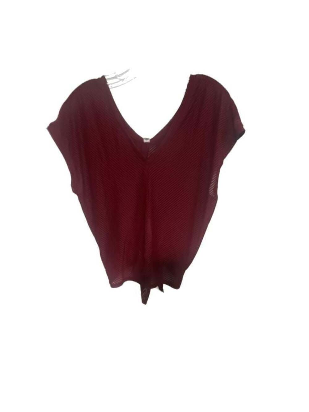Lululemon Ahead By Miles Short Sleeve V-Neck Top in Maroon